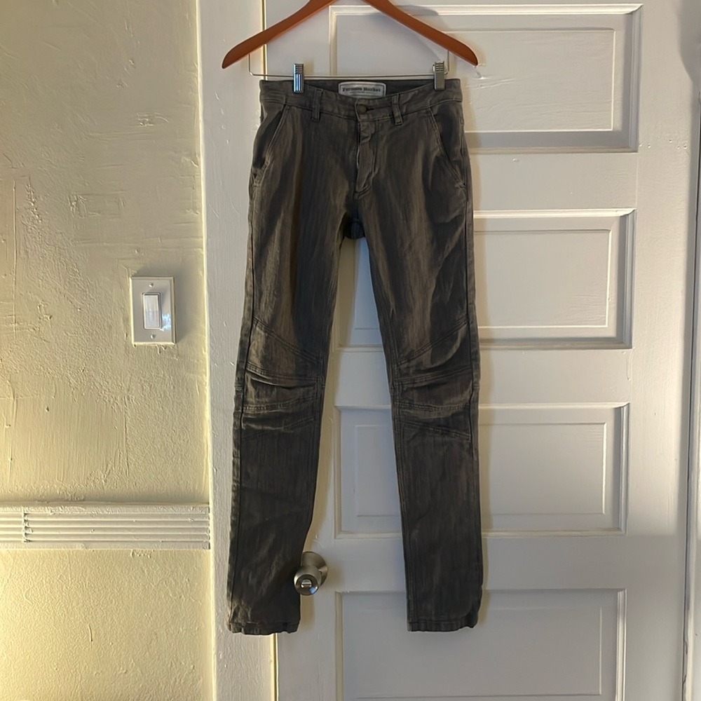 Farmers Market Iceland herringbone grey chore pants